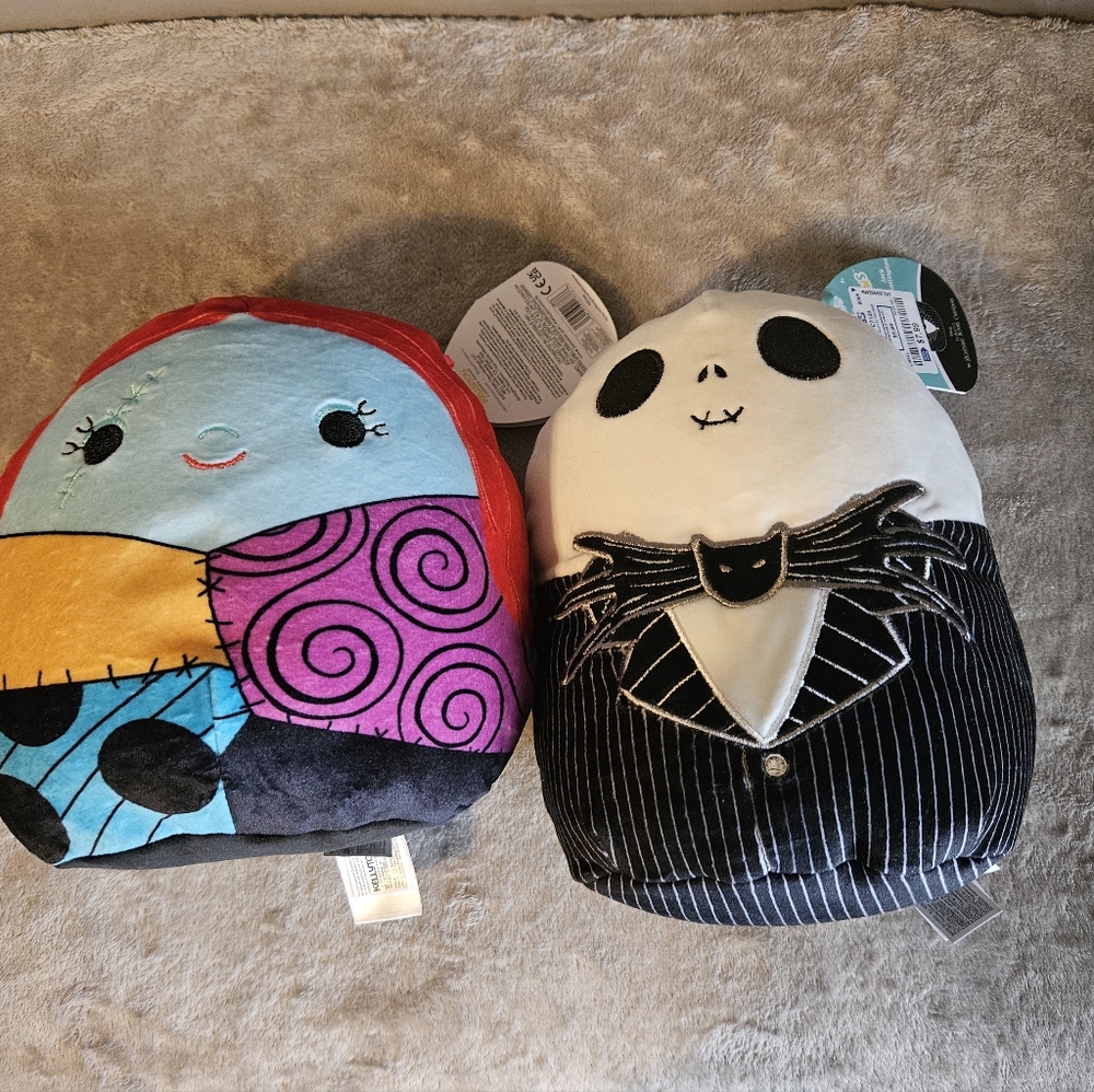 Jack Skellington & Sally Squishmallows From The Nightmare Before Christmas